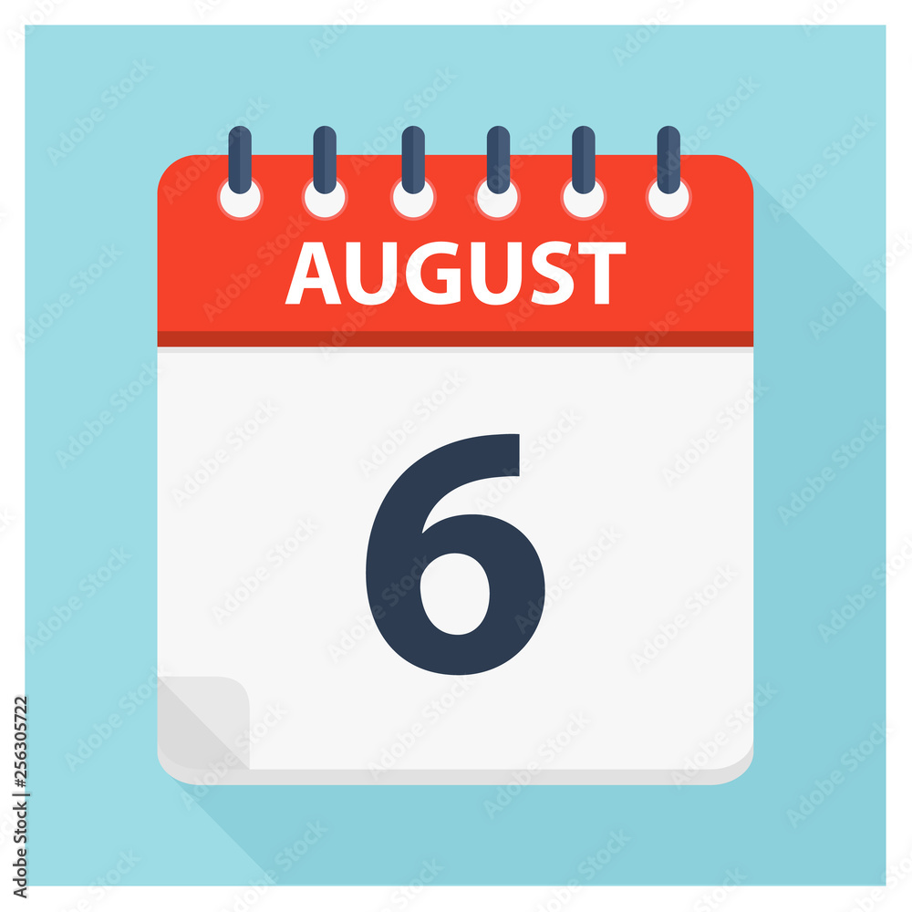August 6 - Calendar Icon - Calendar design template August 6 - Calendar Icon - Calendar design template