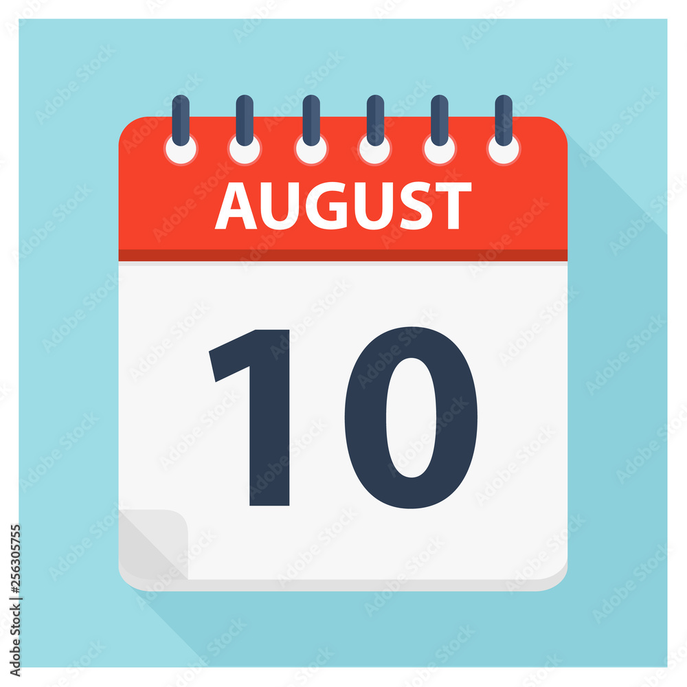August 10 - Calendar Icon - Calendar design template August 10 - Calendar Icon - Calendar design template