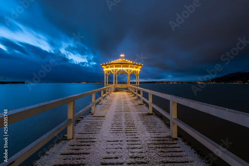 Fisherman’s footbridge on lake Constance in Bregenz photo