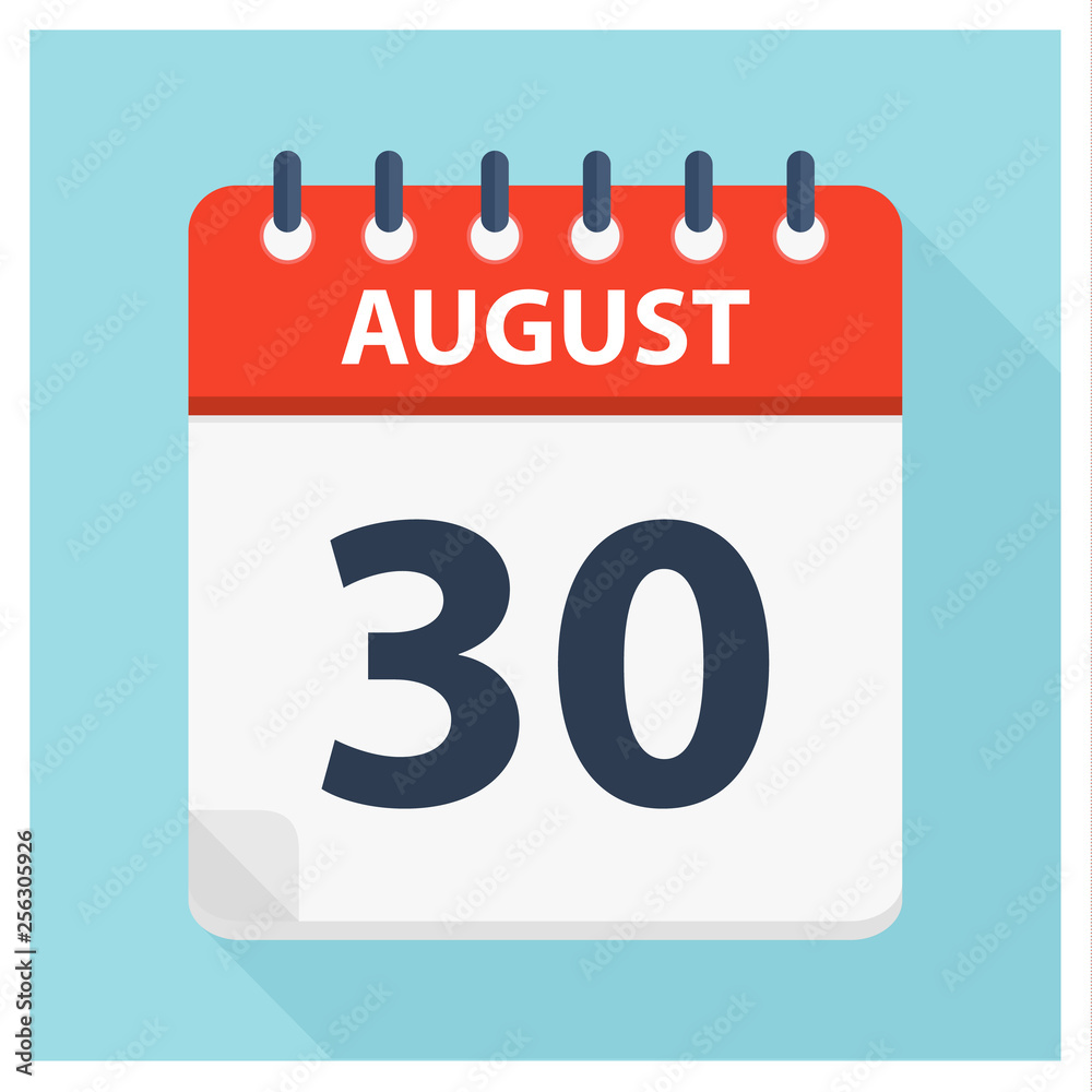 August 30 - Calendar Icon - Calendar design template August 30 - Calendar Icon - Calendar design template