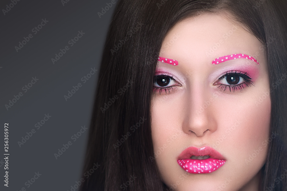 Fototapeta premium Beautiful model with bright make-up