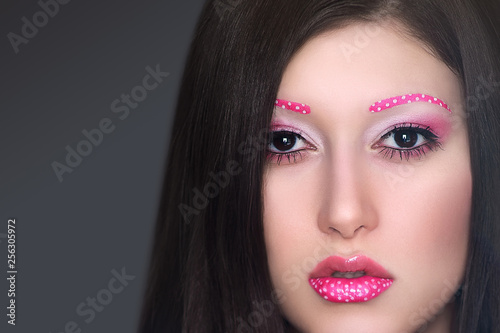 Beautiful model with bright make-up