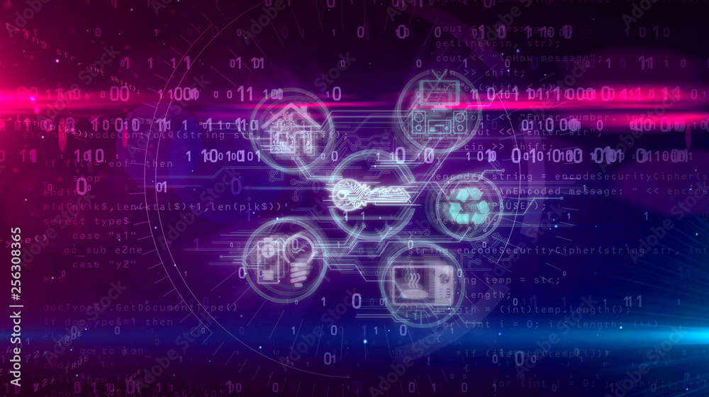IOT Internet of things concept with devices symbols IOT Internet of things concept with devices symbols