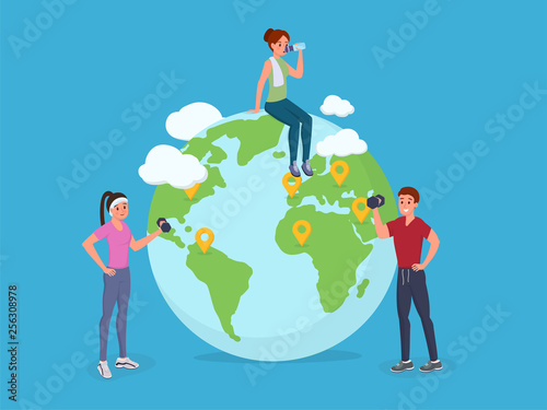 Worldwide sport flat poster