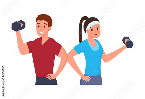 Fitness man and woman