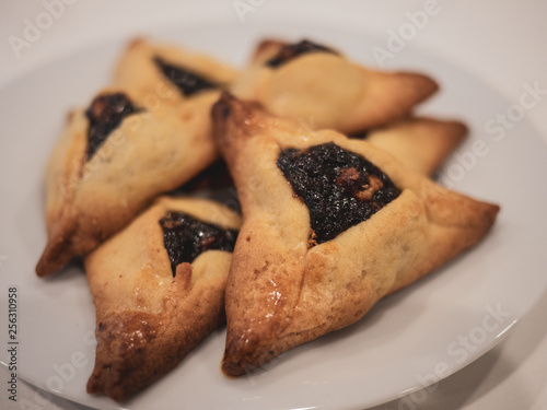 cookies for jewish holiday of purim, hamantashen photo