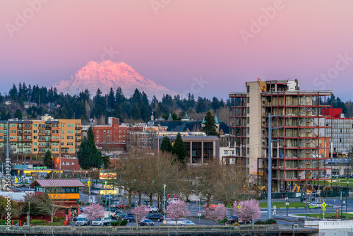 Mount Rainier Sundown Olympia Washington