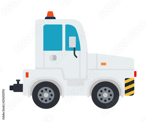 Airport tractor vector flat material design isolated object on white background.