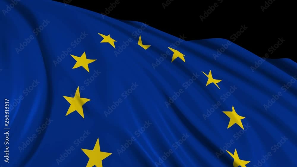 European flag in slow motion. The flag develops smoothly in the wind. Wind waves spread over the flag. This version of the flag in smooth motion is suitable for almost any video European flag in slow motion. The flag develops smoothly in the wind. Wind waves spread over the flag. This version of the flag in smooth motion is suitable for almost any video