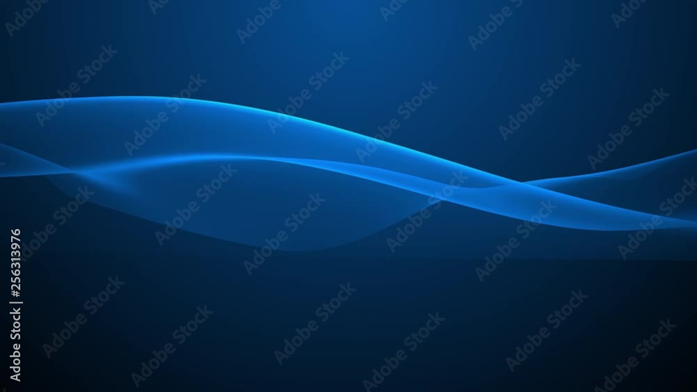 Looped animation. Abstract wavy background in dark blue color with smooth wave. Modern colorful wallpaper. 3d rendering.