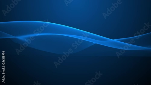 Looped animation. Abstract wavy background in dark blue color with smooth wave. Modern colorful wallpaper. 3d rendering.