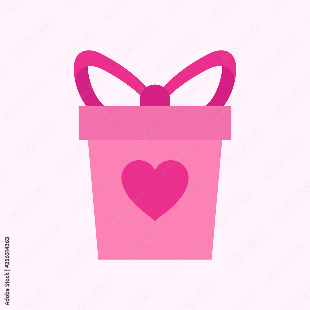 Valentine's day concept illustration with gift box and heart symbol. Vector illustration. EPS 10. Valentine's day concept illustration with gift box and heart symbol. Vector illustration. EPS 10.