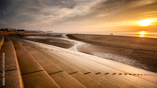 Blackpool seafront sunset photo