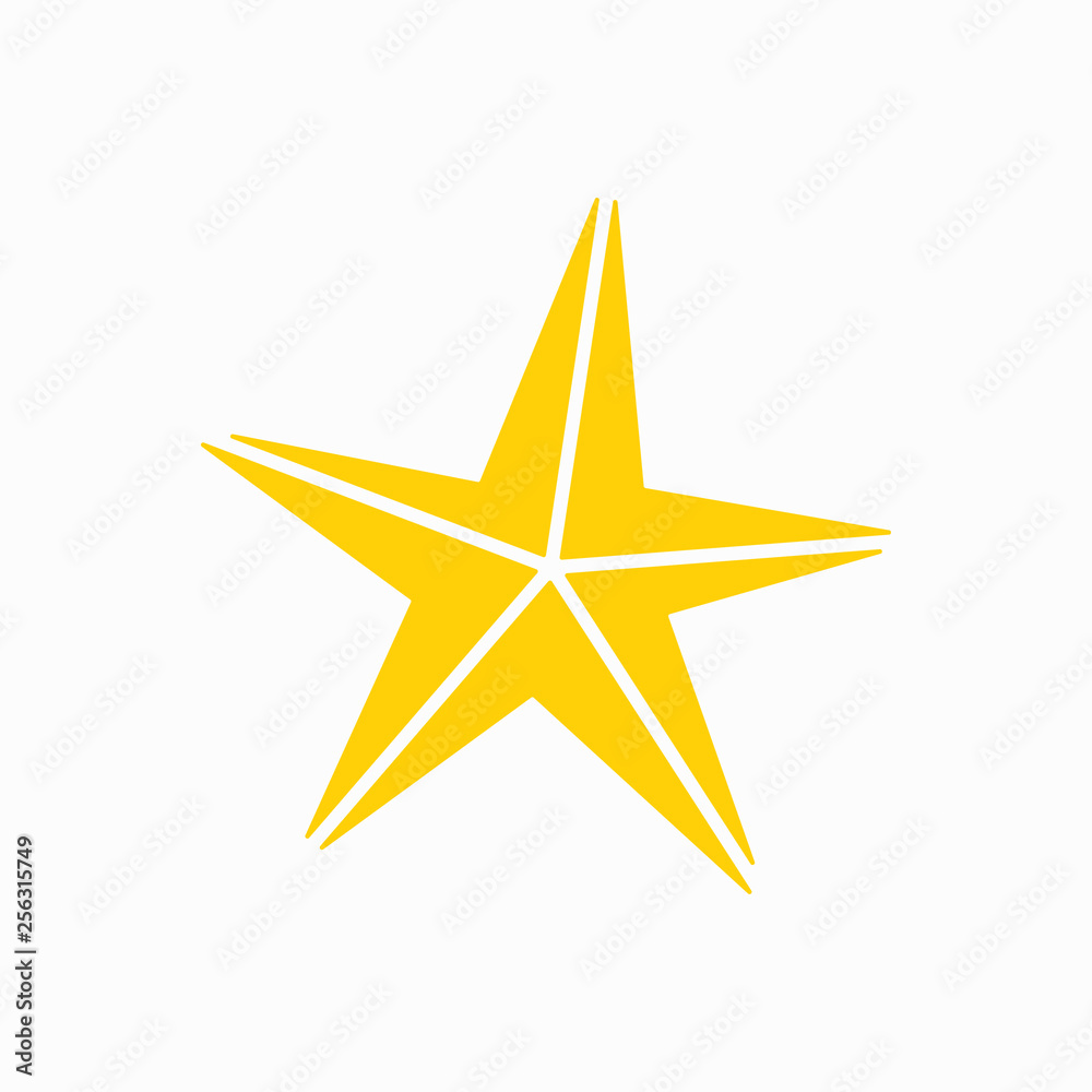 Star. Silhouette yellow star. Vector illustration. EPS 10.