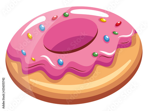Pink Choco Pie, vector color illustration.