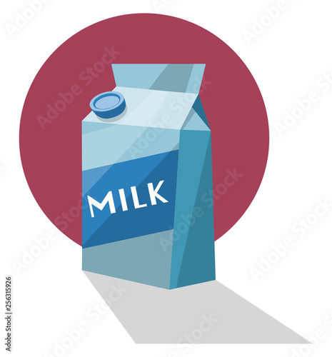Milk Pouch vector color illustration.
