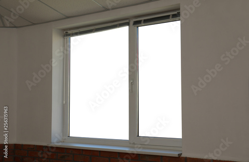 New modern plastic window in light room