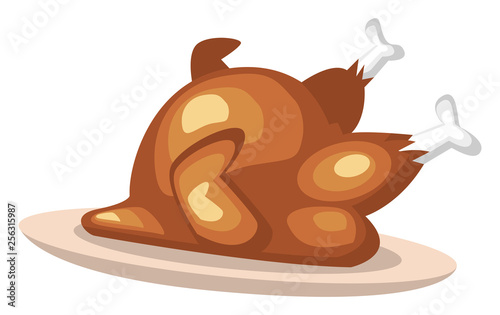 Fried Chicken vector color illustration.