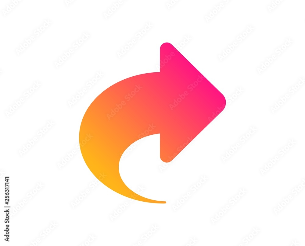 Share arrow icon. Link Arrowhead symbol. Communication sign. Classic flat style. Gradient share icon. Vector Share arrow icon. Link Arrowhead symbol. Communication sign. Classic flat style. Gradient share icon. Vector