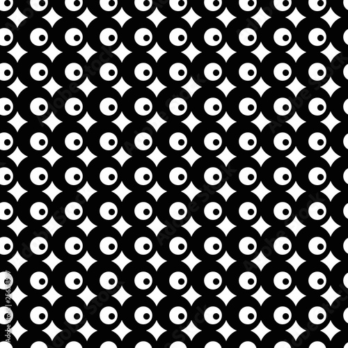 Black and white seamless pattern with dots. Dotted texture. Abstract geometrical pattern of round shape. Screen print. Vector illustration.