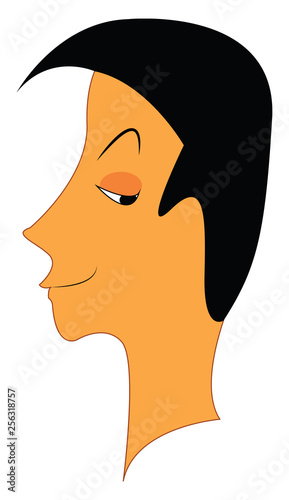 Smirking boy vector or color illustration