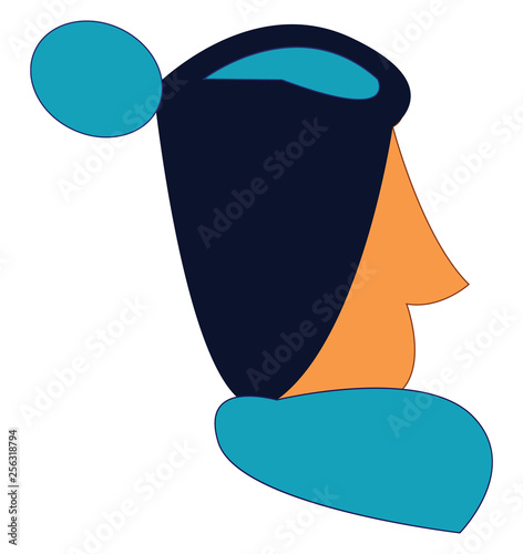 A man with blue hair vector or color illustration