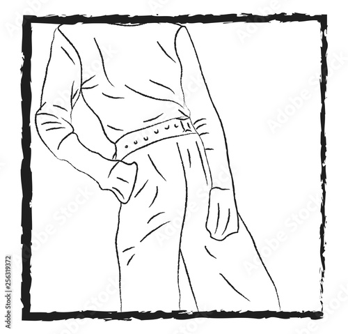 Man weeing long sleeve tshirt vector or color illustration