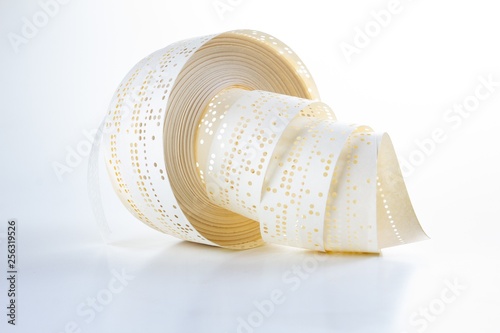 The perforated tape paper tape vintage data, background.