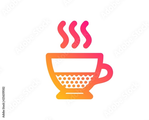 Doppio coffee icon. Hot drink sign. Beverage symbol. Classic flat style. Gradient doppio icon. Vector
