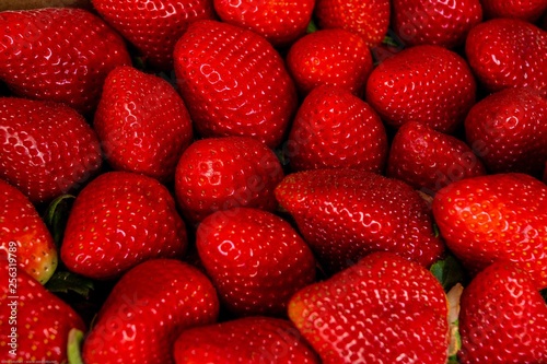 Strawberry. Fresh organic berries macro. Fruit background