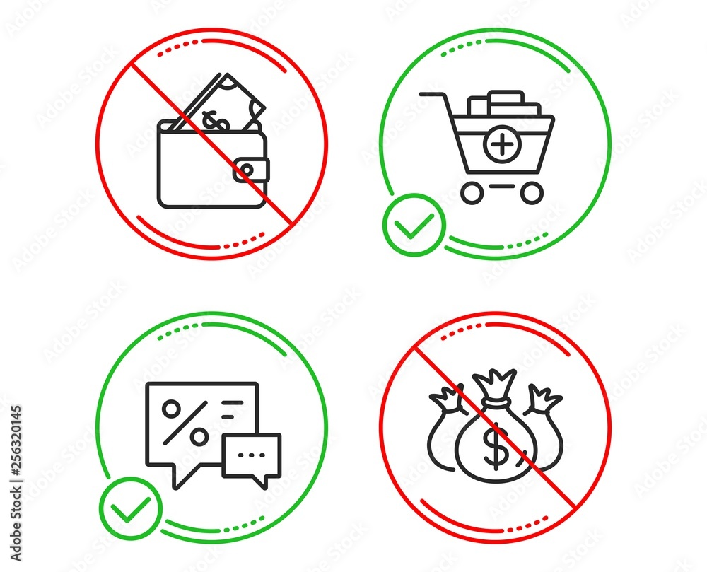 Do or Stop. Add products, Discounts and Wallet icons simple set. Check investment sign. Shopping cart, Best offer, Usd cash. Business report. Finance set. Line add products do icon. Vector Do or Stop. Add products, Discounts and Wallet icons simple set. Check investment sign. Shopping cart, Best offer, Usd cash. Business report. Finance set. Line add products do icon. Vector