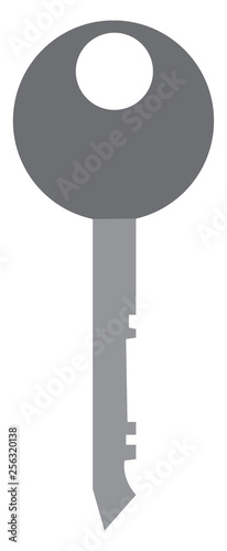 grey key vector or color illustration