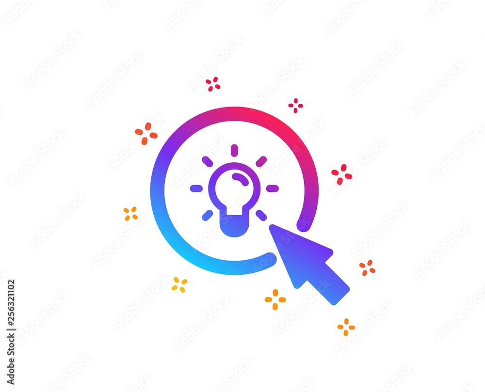 Idea lamp icon. Mouse cursor sign. Light bulb symbol. Dynamic shapes. Gradient design energy icon. Classic style. Vector Idea lamp icon. Mouse cursor sign. Light bulb symbol. Dynamic shapes. Gradient design energy icon. Classic style. Vector