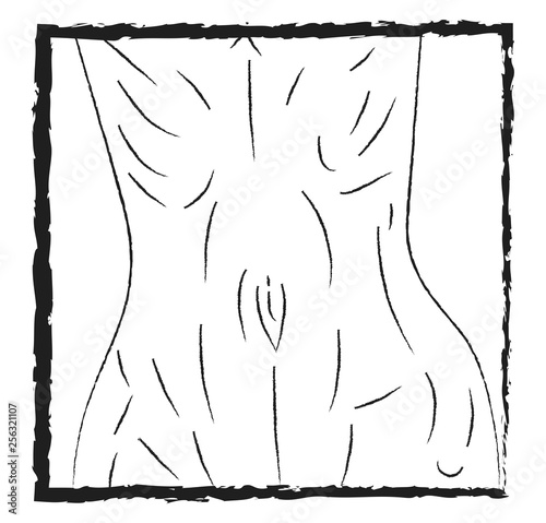 Lean waist vector or color illustration