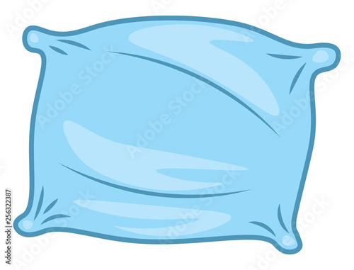 A blue colored pillow vector or color illustration