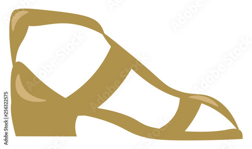 Golden sandal vector or color illustration