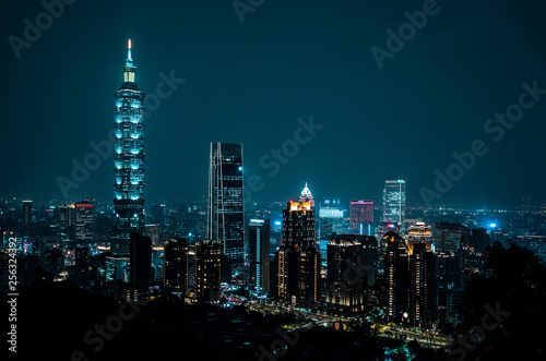 Beautiful Taipei skyline at night. Taiwan
