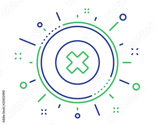 Delete line icon. Remove sign. Cancel or Close symbol. Quality design elements. Technology close button button. Editable stroke. Vector