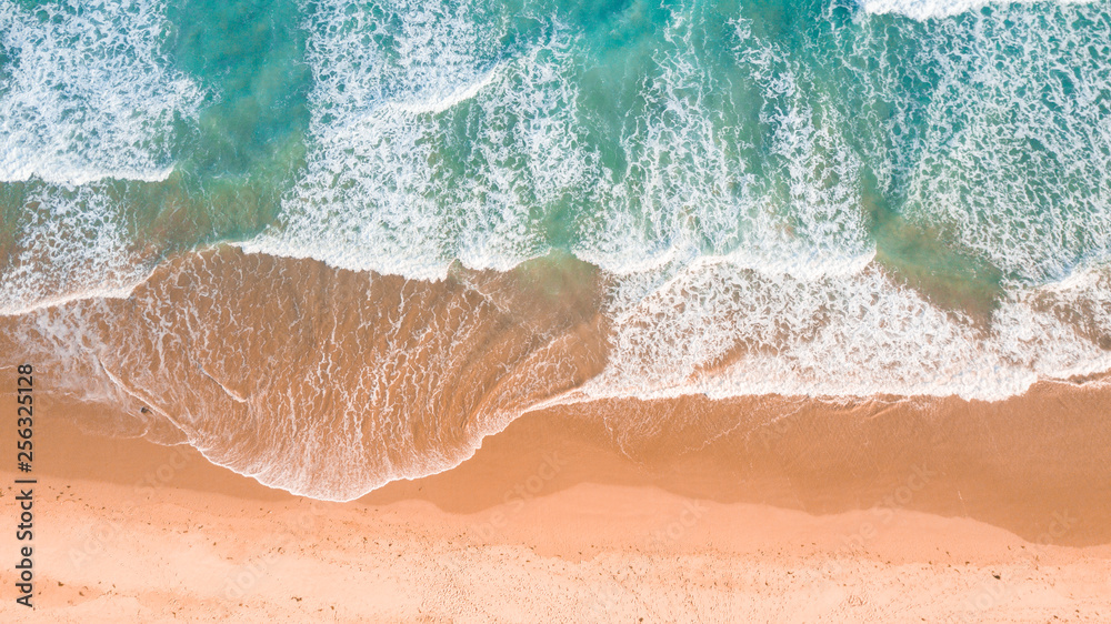 Aerial view of Waves and Beach of Great Ocean Road Australia
