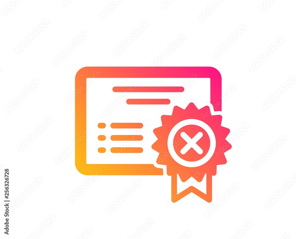 Reject certificate icon Reject certificate icon
