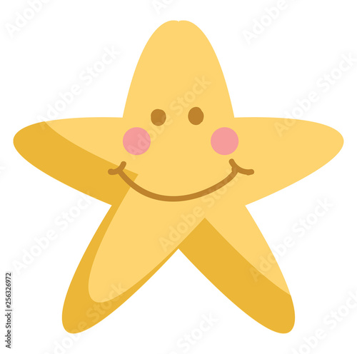 Surprised blinking star vector or color illustration