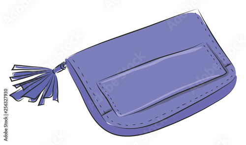 Violet kids wallet with pocket  vector illustration on white background