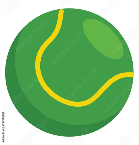 Simple vector illustration of a green tennis ball on white background
