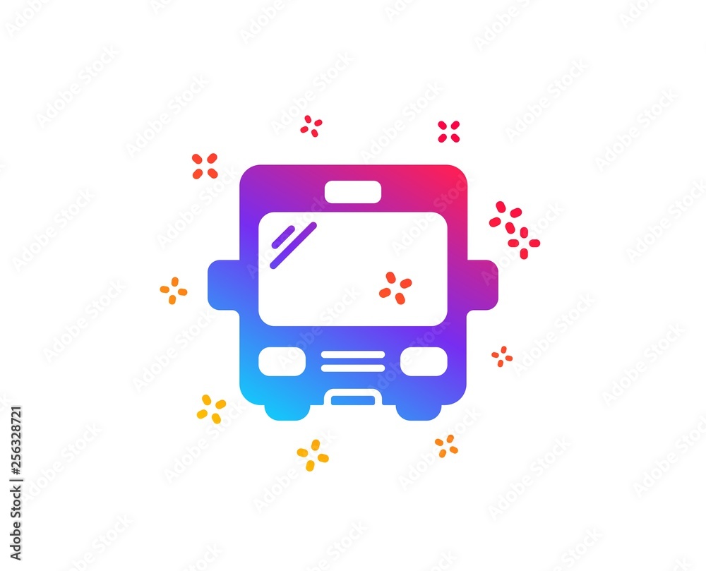 Bus transport icon. Transportation sign. Tourism or public vehicle symbol. Dynamic shapes. Gradient design bus icon. Classic style. Vector Bus transport icon. Transportation sign. Tourism or public vehicle symbol. Dynamic shapes. Gradient design bus icon. Classic style. Vector
