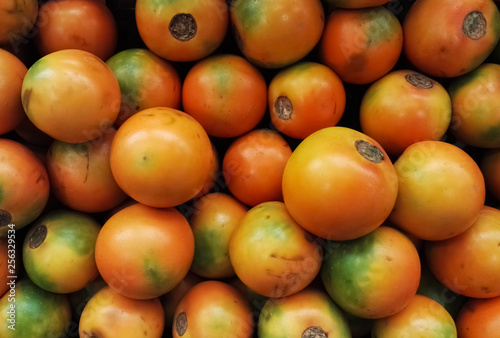 Bilde på lerret Naranjilla or lulo exotic, tropical and citrus fruit