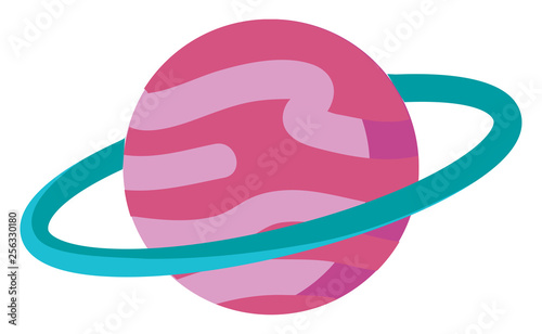 Planet with a ring vector or color illustration