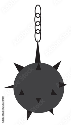 Medieval dagger mace weapon vector or color illustration