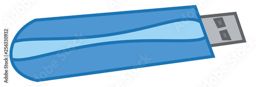 External storage flash drive vector or color illustration