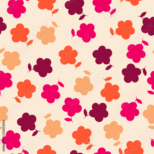 Indian cute  little flowers tossed vector repeating pattern use for packaging,templates,print shops,backdrops,websites,decorations,scrapbooking