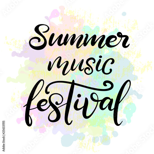 Photography Music festival lettering vector illustration